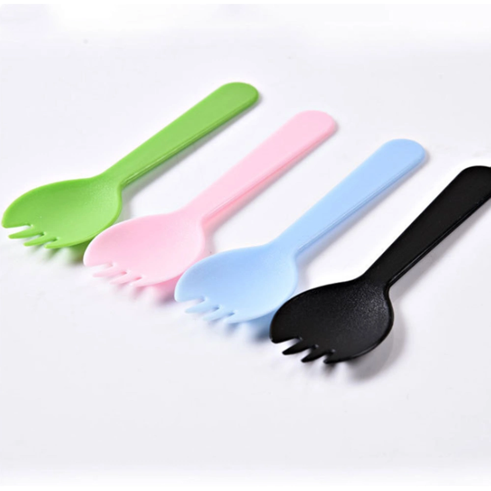 Custom Color Disposable Plastic Cutlery PP Cake 110mm Spork Party Supply