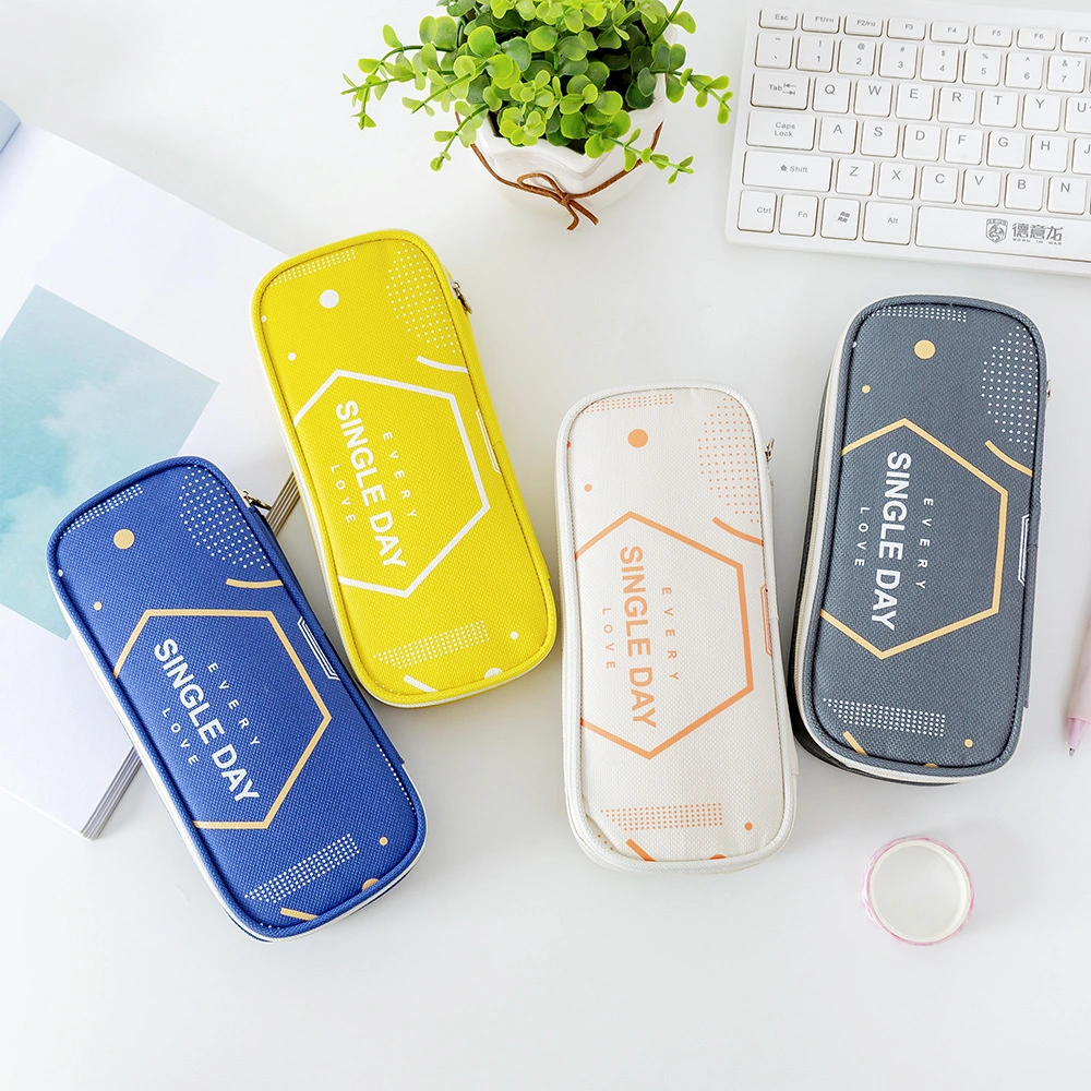 Stationery Simple Korean Style Large Capacity Student Pencil Case Multifunctional Clamshell Pencil Case Stationery Bag