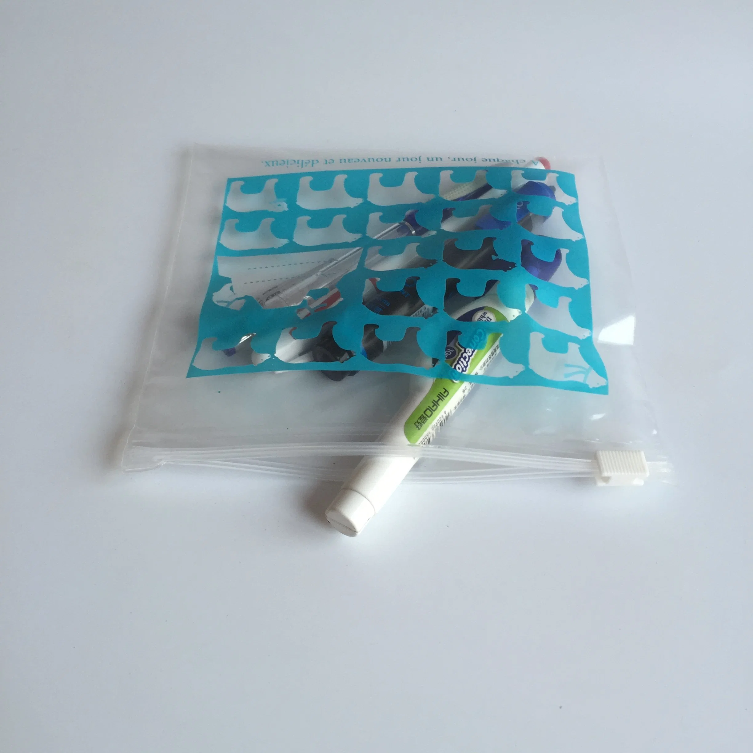 Custom Printed LDPE Plastic Slider Reclosable Bag for Stationery Storage