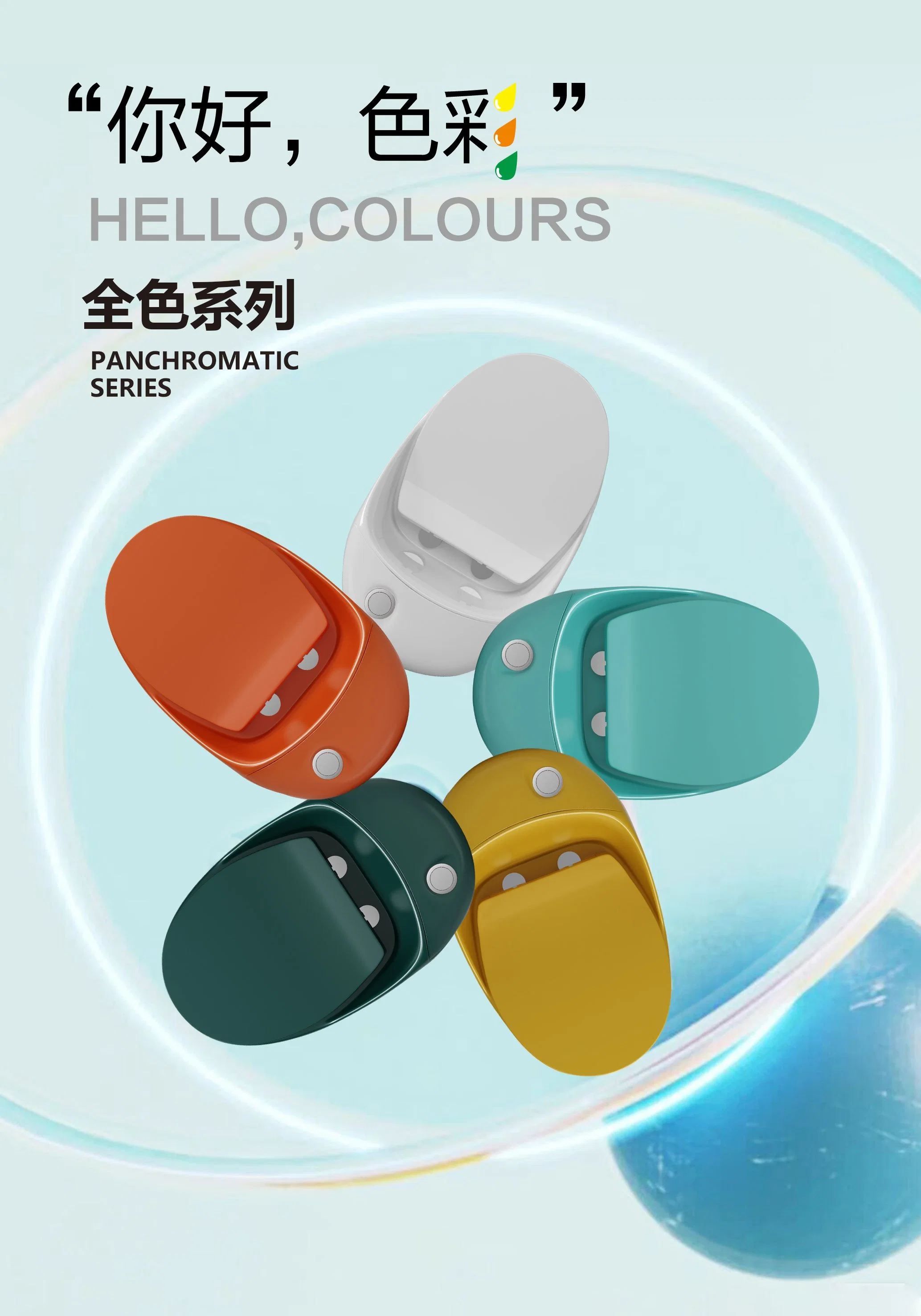 China color verde oscuro de forma de caracol el cuarto de baño Wc de porcelana sanitaria, una pieza wc