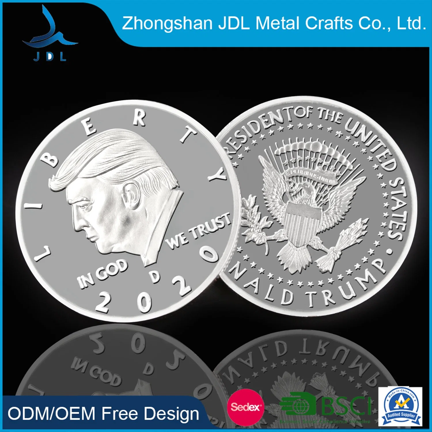 China Manufacture Custom Military/ Army/ Police Metal Donald Trumps in God We Trust Souvenir Coins for Gifts (078)