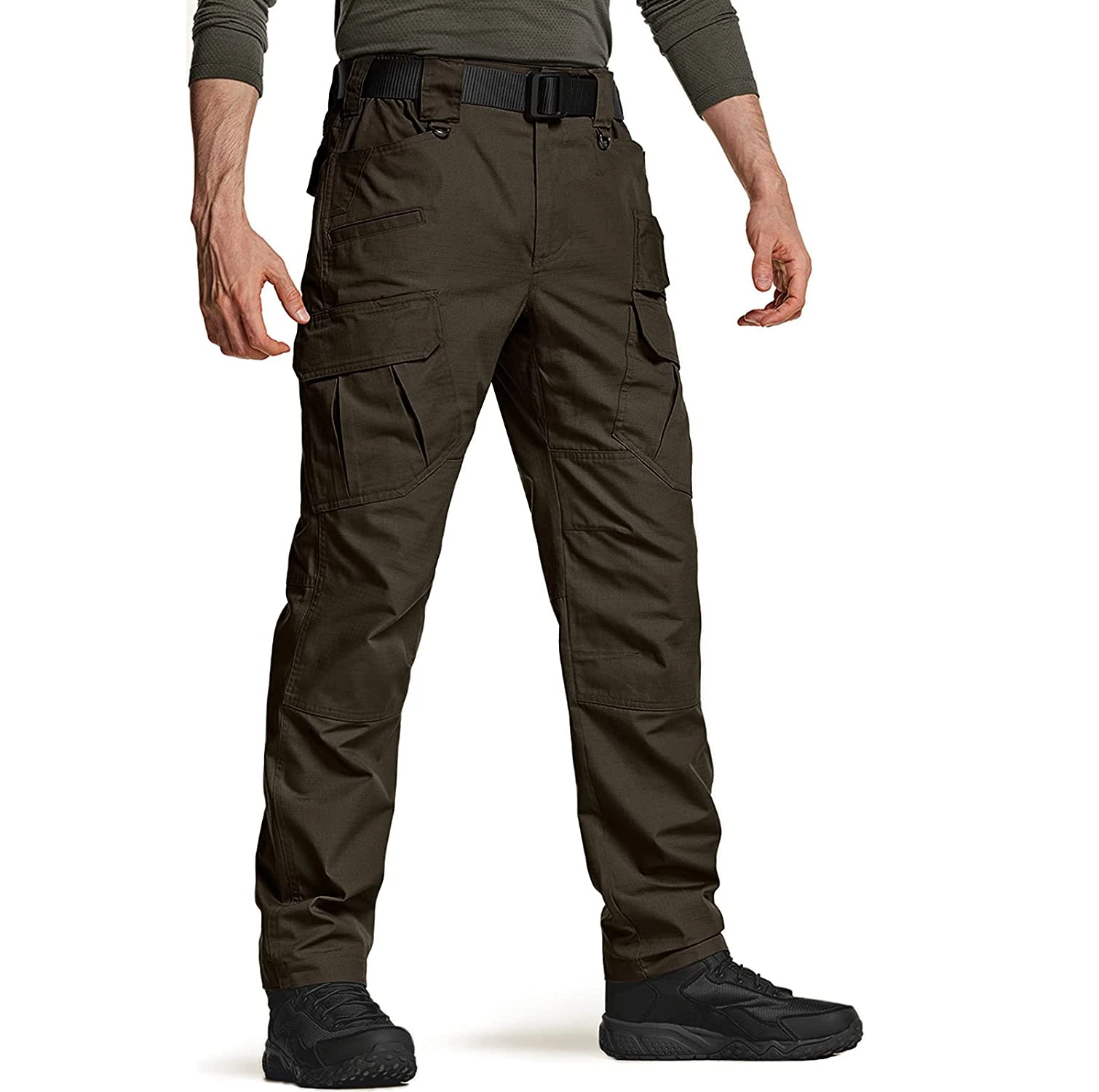 Outdoor Apparel Men&prime; S Tactical Pants, Water Repellent Ripstop Cargo Pants, Lightweight EDC Hiking Work Pants