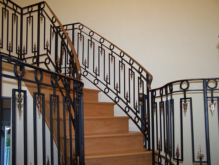 Factory Directly Exporting Indoor Decorative Stair Lowers Wrought Iron Hand Railings