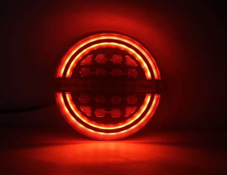 LED Round Multifunctional Rear Lamp Rear Stop Light 12-24V LED Combination Truck Tail Lights Tail Brake Turn Signal Light for Truck