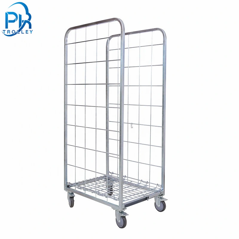 Wire Mesh Folding Express Delivery Logistic Storage Roll Container