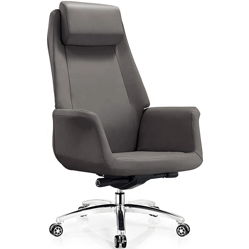 Chaise de bureau réglable en cuir haute qualité confortable à grand patron Chaise élévatrice pneumatique