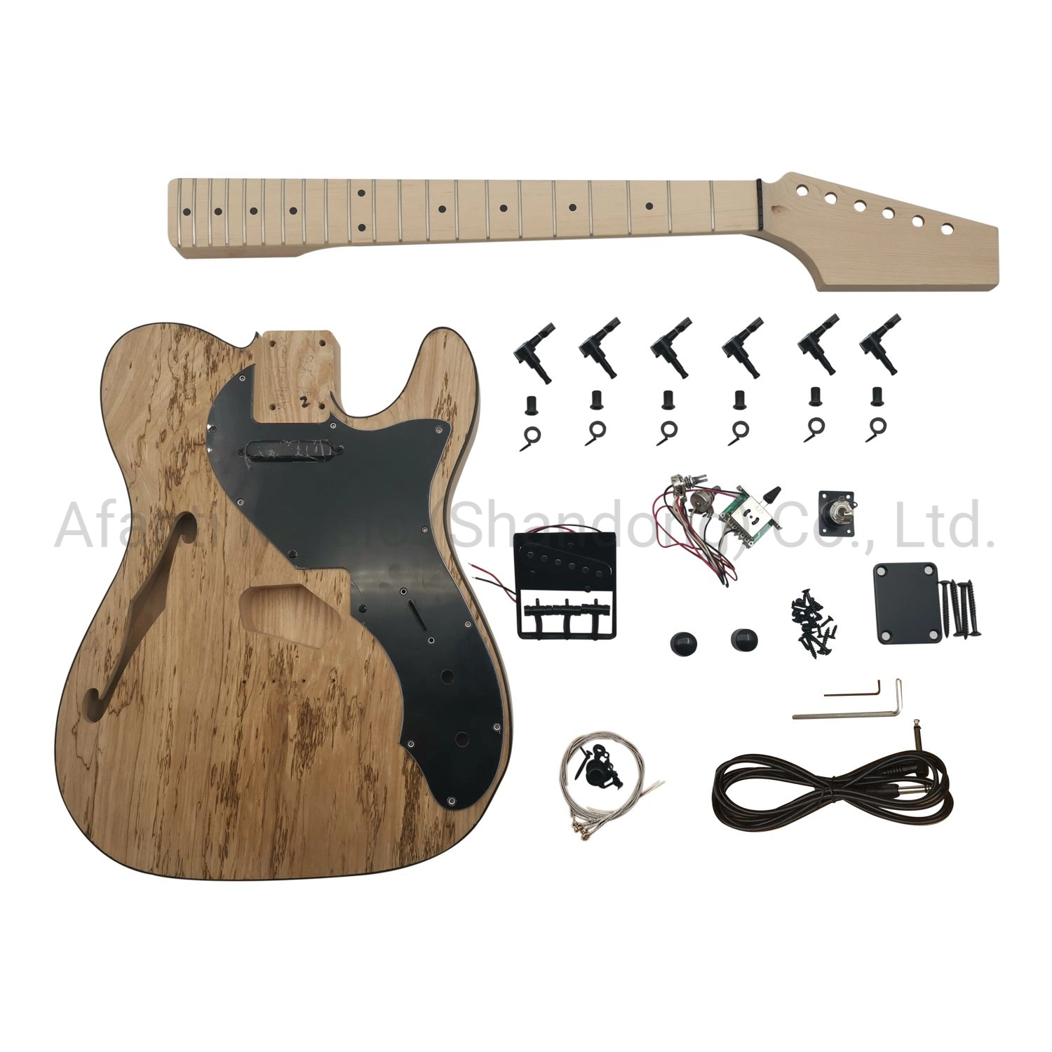 Afanti Ash Body Semi-Hollow Thinline Electric Guitar Kit