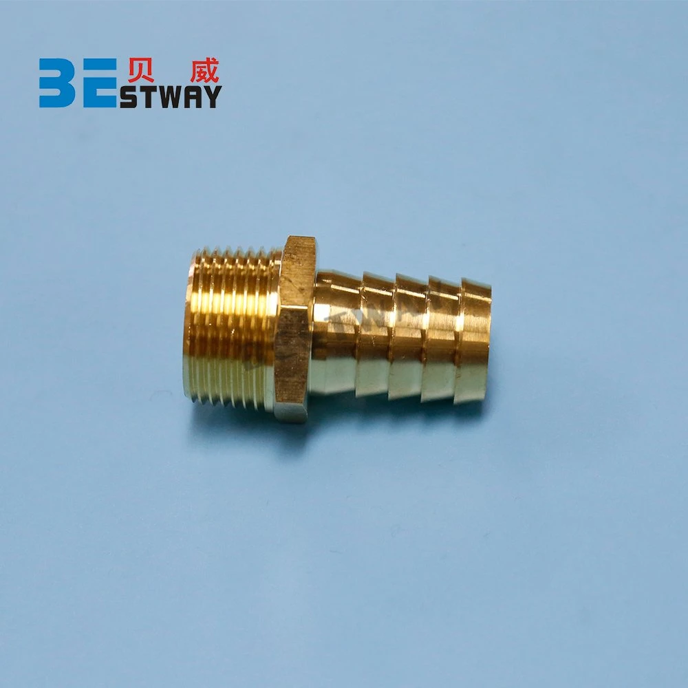 Bwva 1/8'' NPT to 1'' Brass Straight Hose Barb Fitting