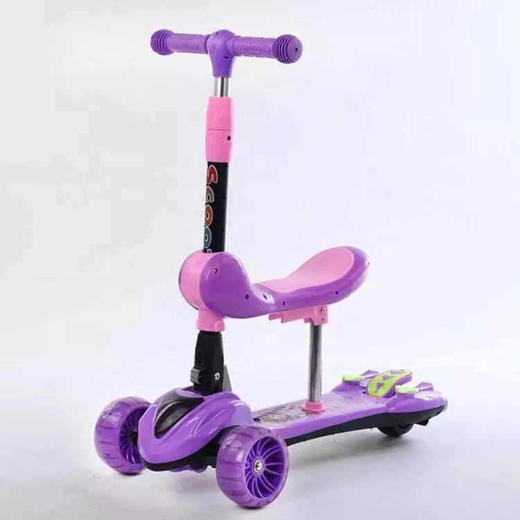 Mayorista/Proveedor Cheapest 3 en 1 Foldable Kids Kick Child Toy Equilibrio de la bicicleta Scooter 3 rueda con asiento para niños Edad 2 3-4 5 10 años