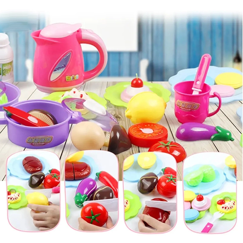 Cocina pretender Playset juguetes niños juguetes educativos intelectual colorido musical para niños utensilios de cocina niñas regalo utensilios de cocina con la música y la luz