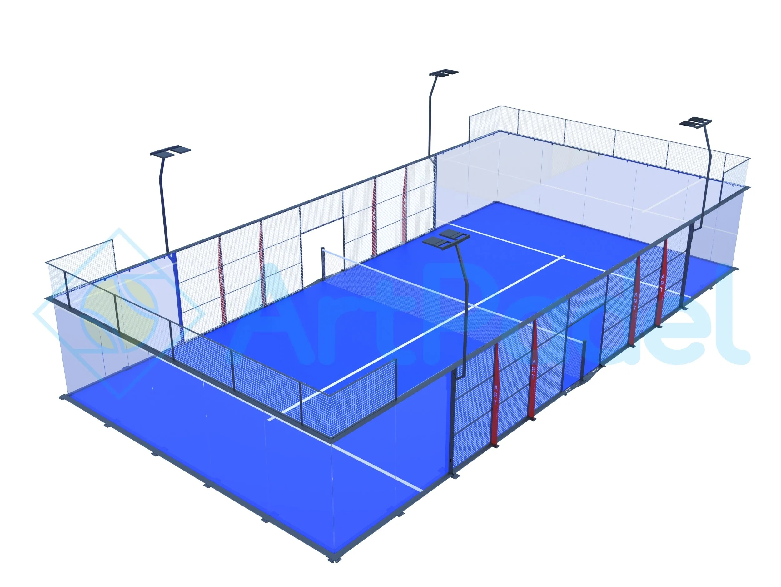 Лучшее качество Лучшая цена популярные Super Panoramic Padel суда Пэддл Теннисный корт