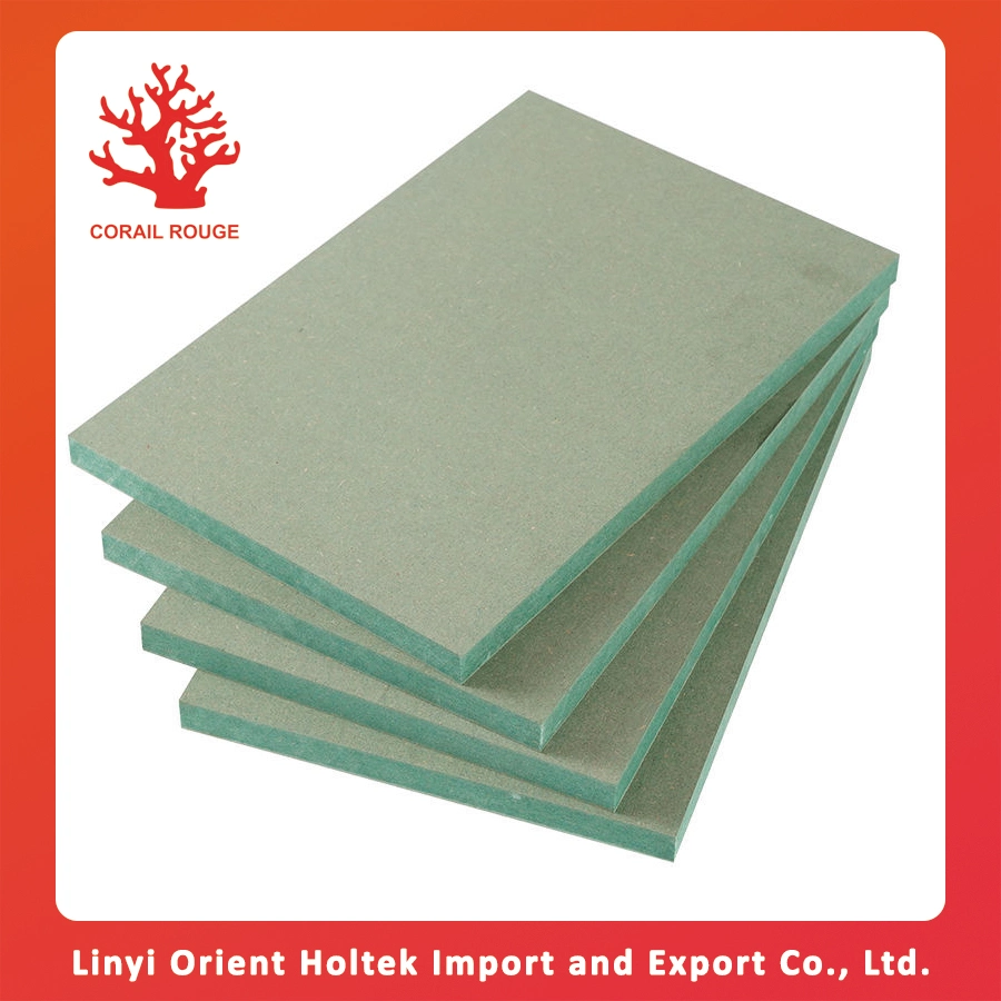 12mm HMR Green MDF resistente al agua Melamina frente Plain Raw PFL MDF