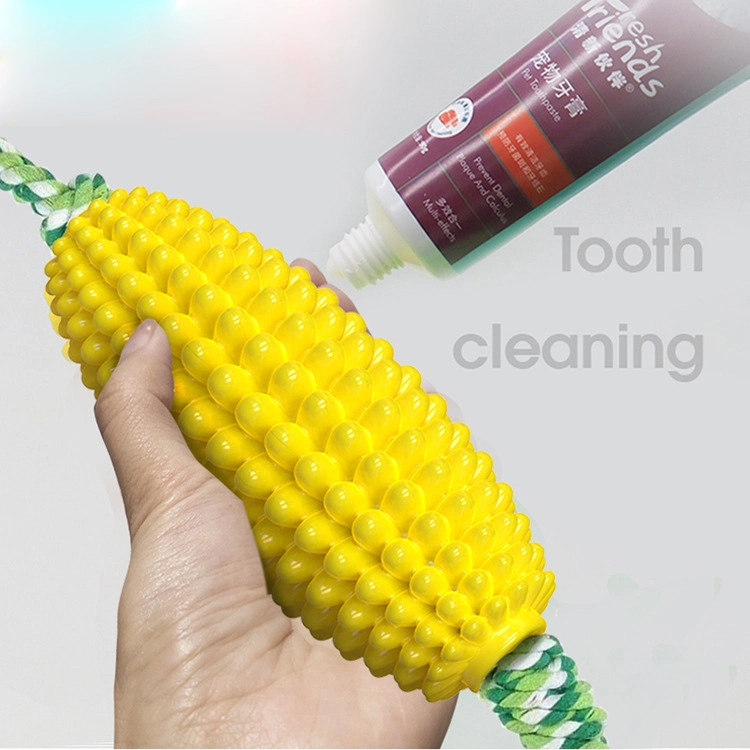 Custom Eco friendly TPR Cepillo de dientes molares forma maíz juguetes para perros