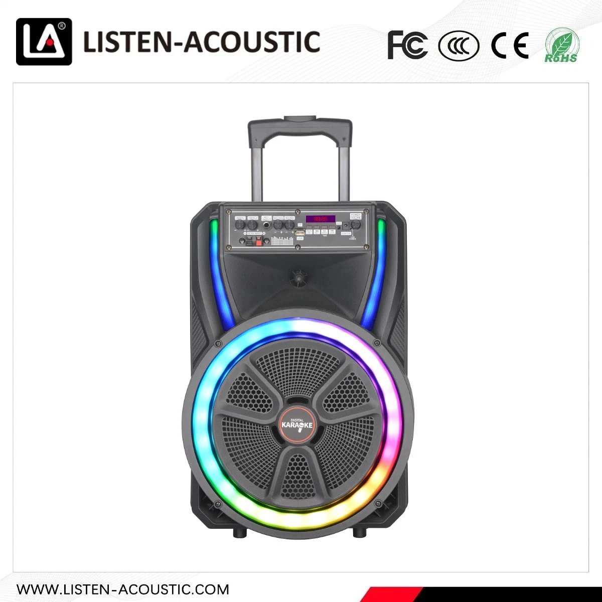 12 pulgadas portátil Bluetooth inalámbrico parte caja de resonancia del altavoz Carro con luces de la Magia de RGB