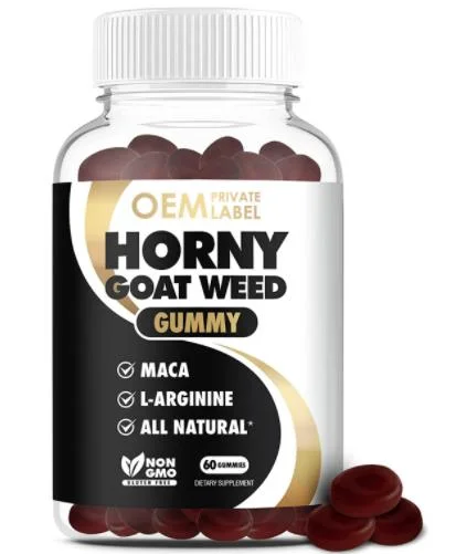 Herbal Male Erection Enenrgy Booster Horny Goat Weed Maca L-Arginine Gummy