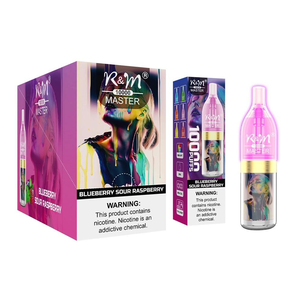 Nouvelle arrivée Mesh RGB 10K d'éclairage de la bobine de bouffées de R&amp;M Master Vape stylo jetable de gros