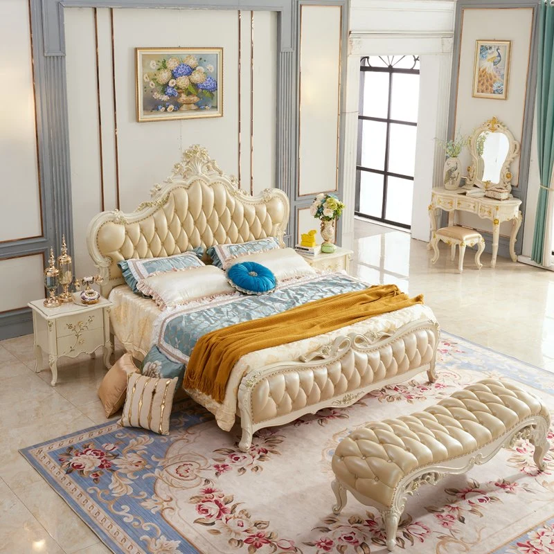 Schlafzimmer Bett Set mit Kommode Tisch und Kleiderschrank in Optional Möbelfarbe