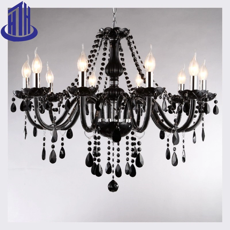 Black K9 Crystal Luxury Decorative Pendant Light Chandelier (8015)