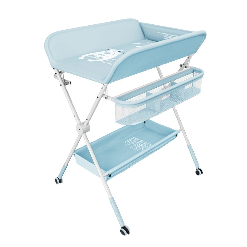 Multipurpose Baby Bathing Table with Storage Basket Kids Foldable Diaper Organizer Portable Baby Bath Nursing Changing Station