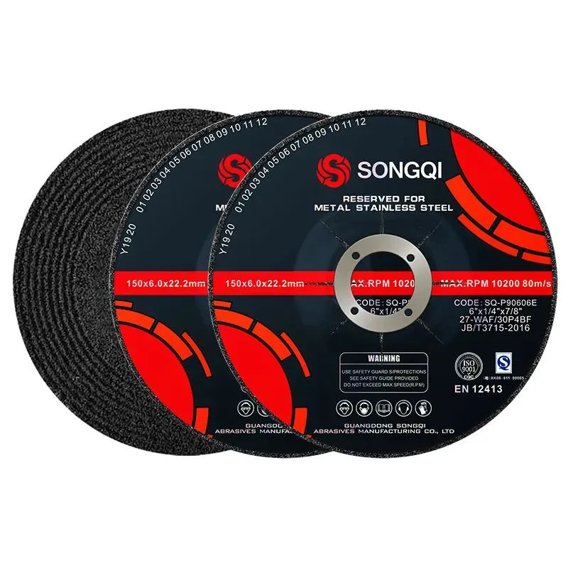 Disco de lixa de metal abrasivo Songqi 150 * 6 * 22 mm 6 polegadas