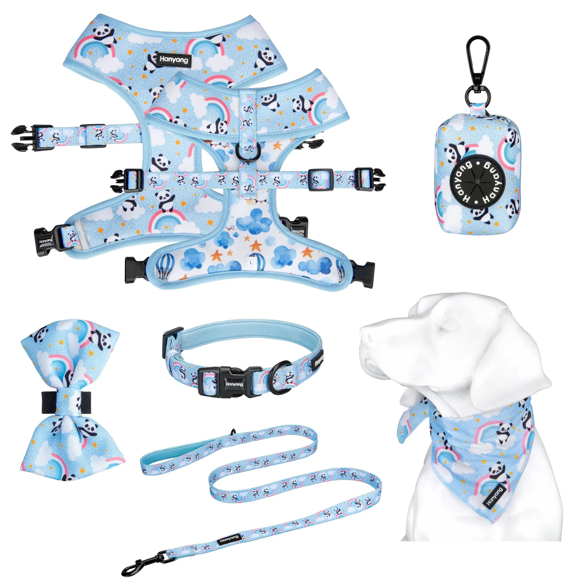 Hanyang Adjustable Reversible Dog Harness Matching Accessories with Custom Pattern Dog Harness Add Brand Label