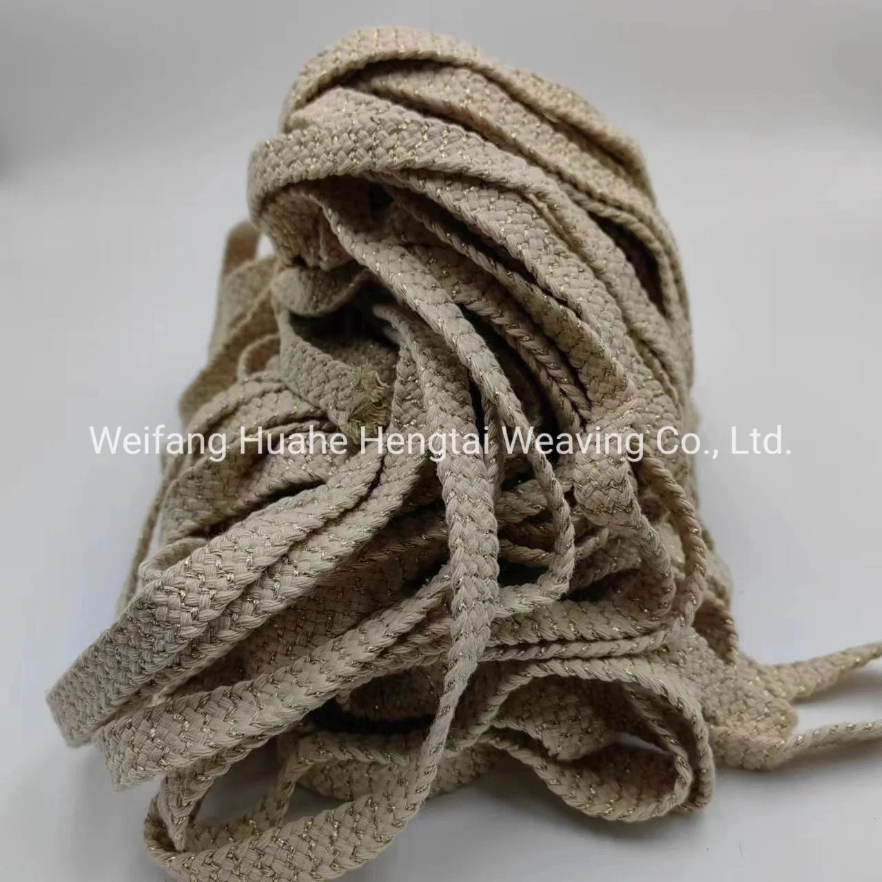 Chinese Factories Can Customize Gold Silk Cotton Woven Belt