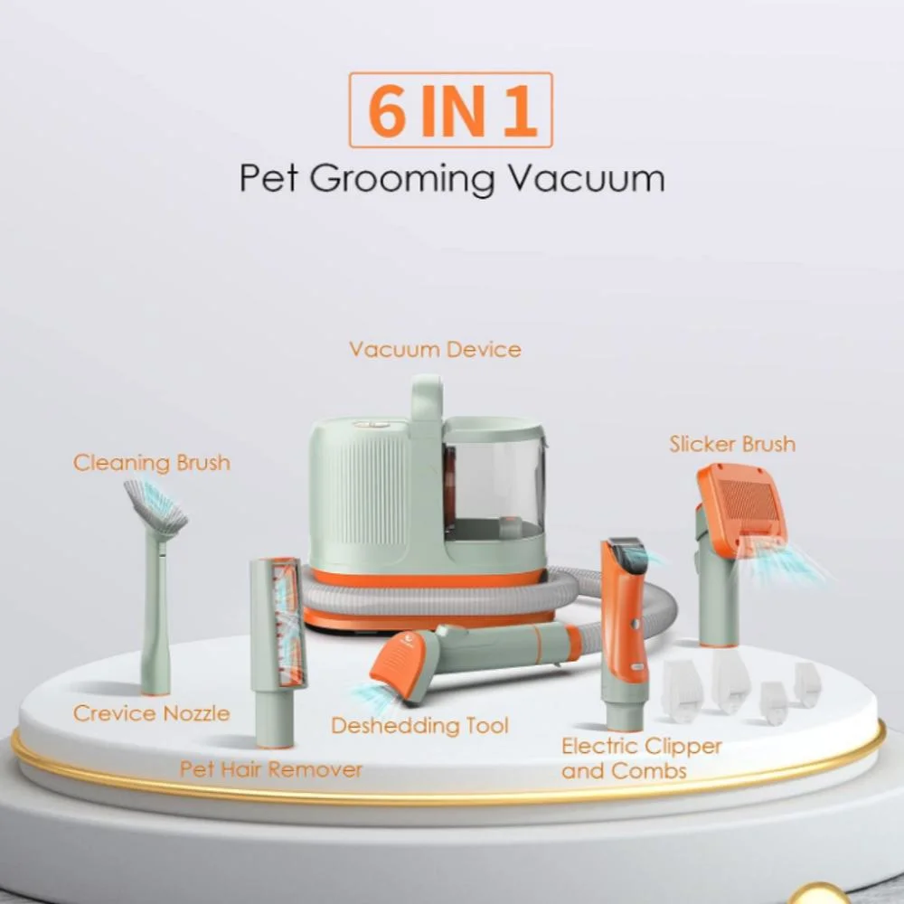 6-in-1 Dog Grooming Kit & Grooming Pet Vacuum Suction 99% Pet Hair with Large Dust Box