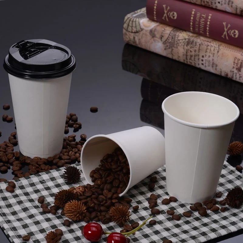 El mejor precio blanco taza caliente de café de pared simple vaso de papel desechables vasos de bebida caliente/fría en stock