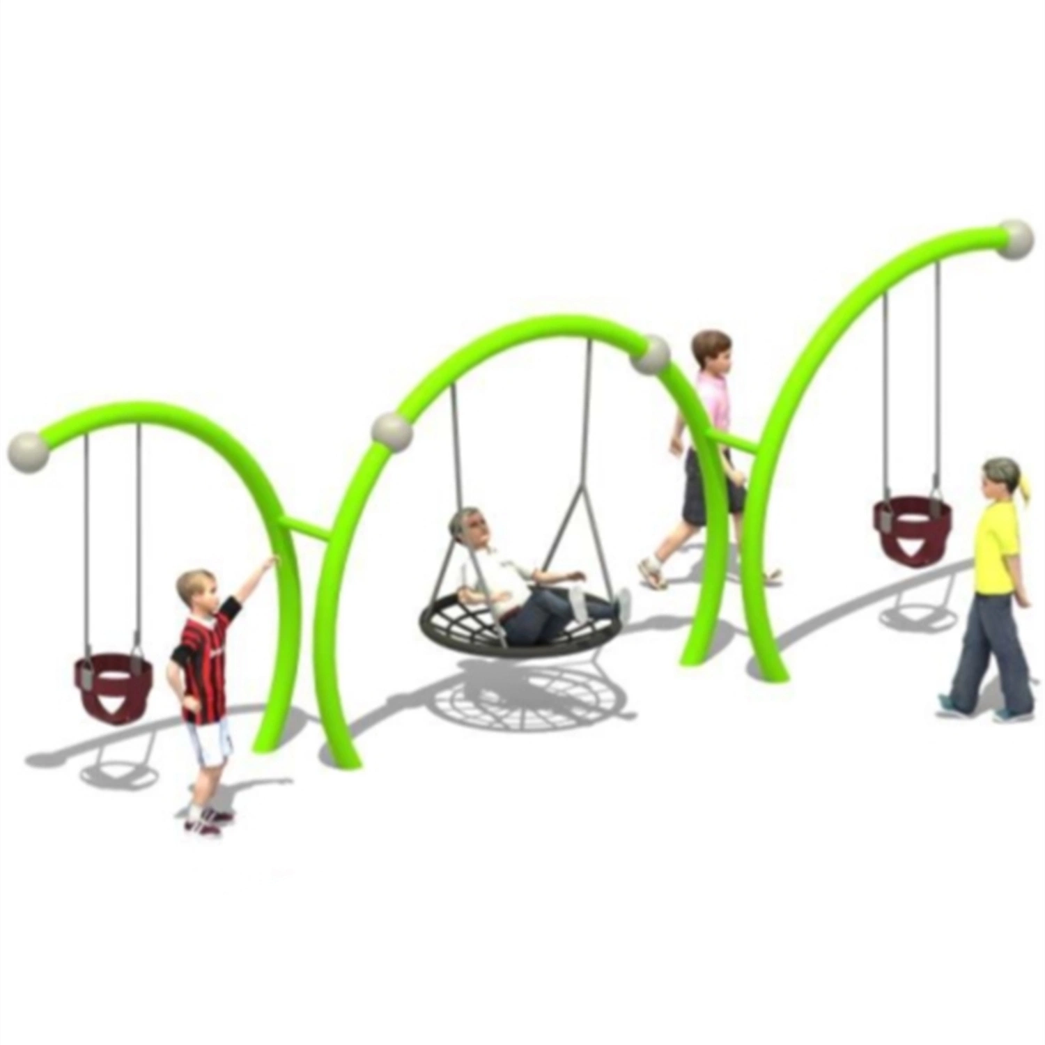 Outdoor Playground Equipment Kids Alien 1 Person Moon Swing Set