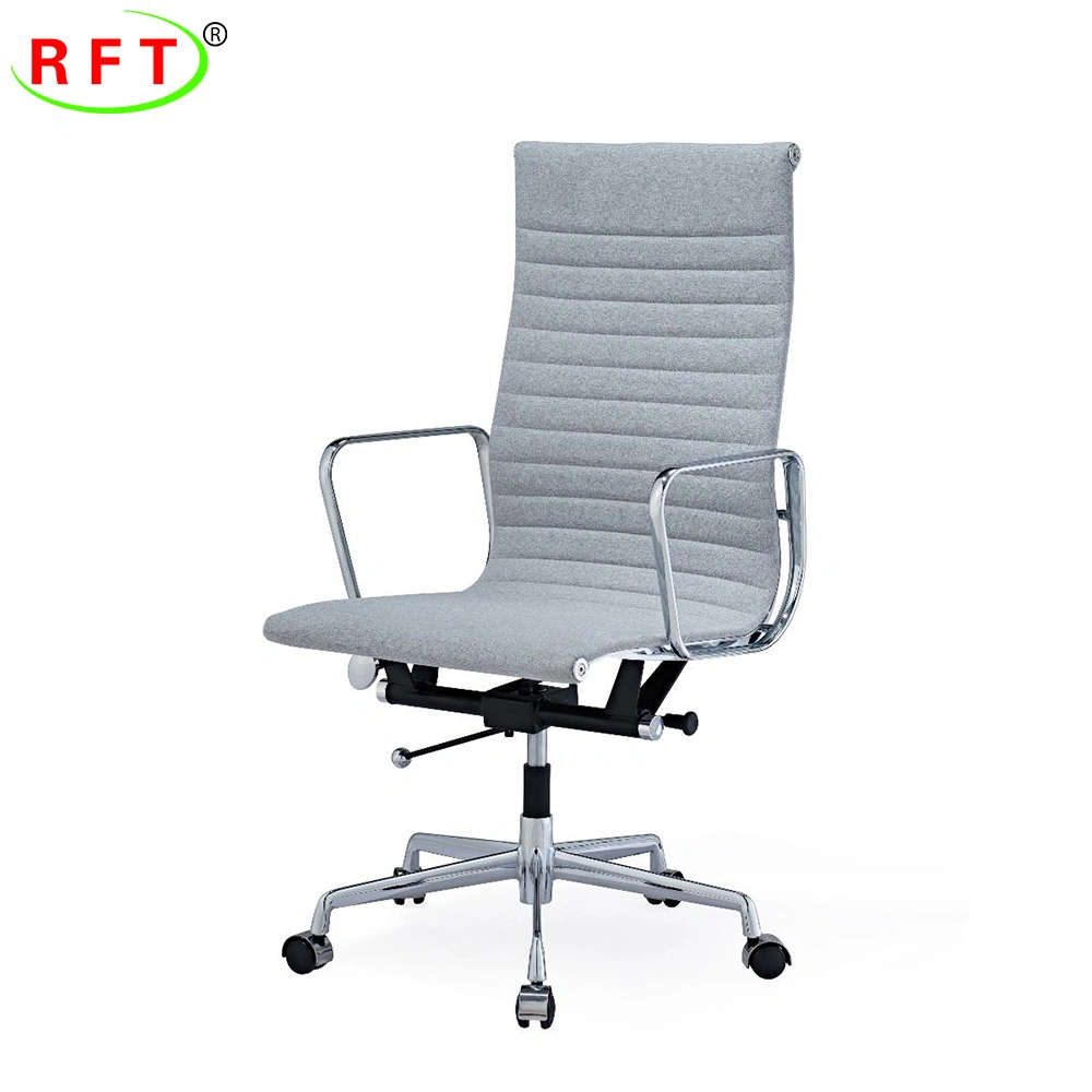 Light Grey Fabric Linen Abjustable Design Popular Computer Revolving Executive Chair