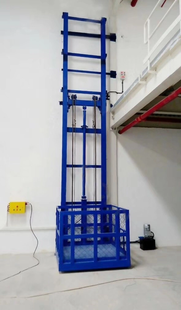 Hydraulic Guide Rail Goods Lift Cargo Elevator for Mezzanine Building