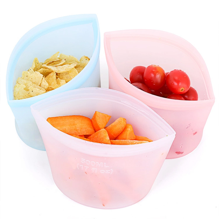 Creative Self-Sealing Silicone Food Bag Vegetables and Fruits Silicone Cold Bag