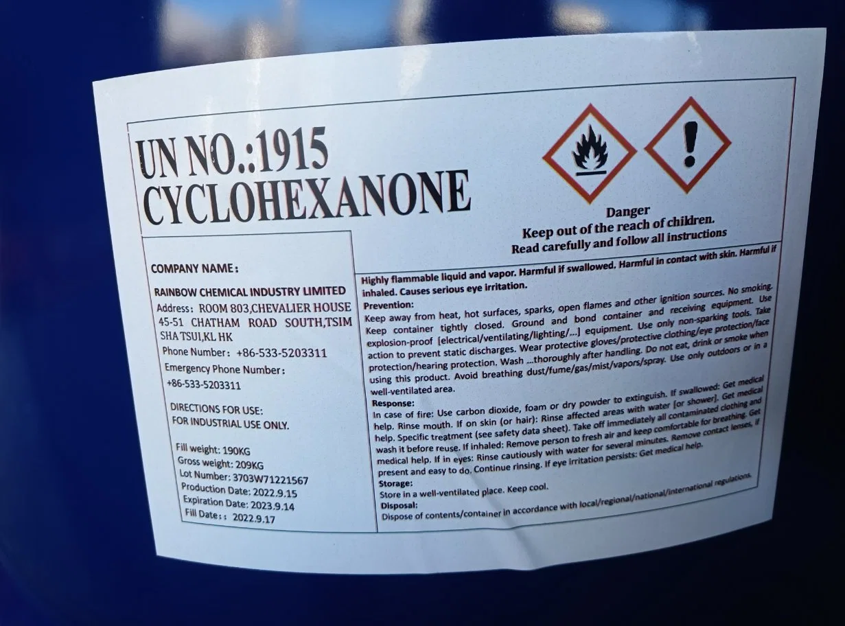 Venta en caliente precio de fábrica disolventes de ciclohexanona CAS108-94-1