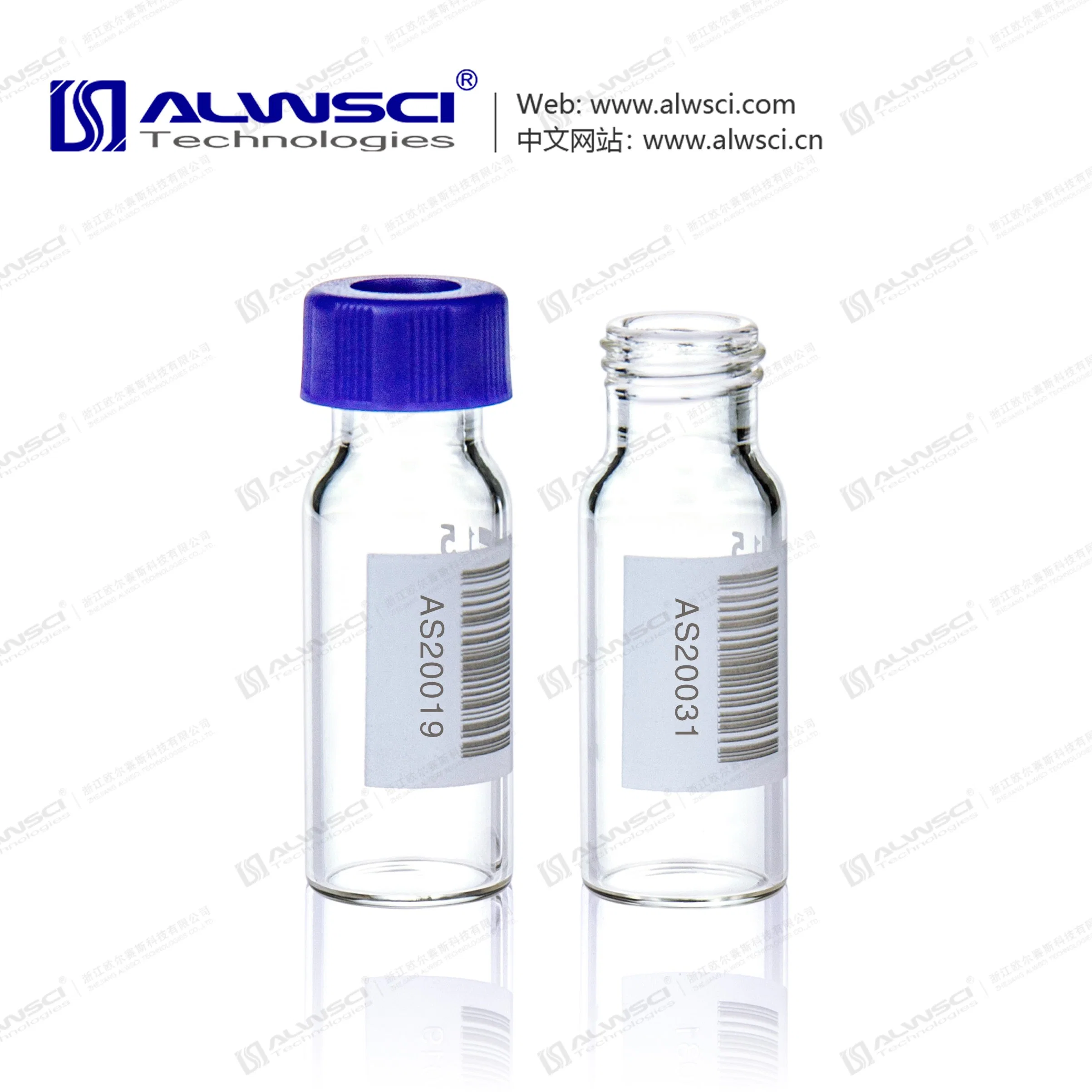 Lab Barcoded 2ml Clear Glass 12X32mm Flat Base 9-425 Screw Thread Vial