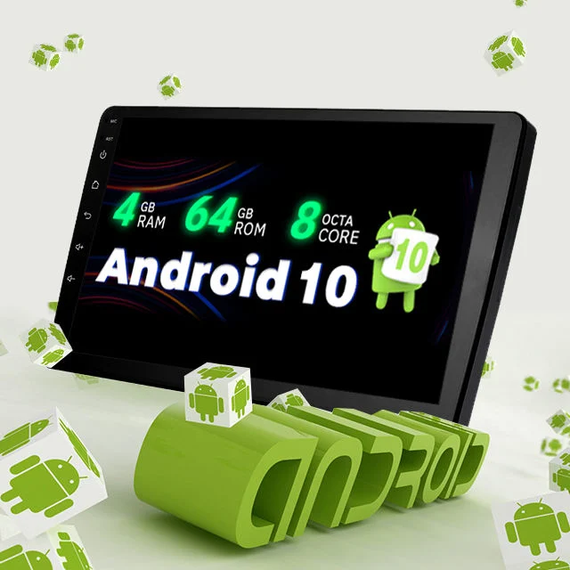 Android Touch para automóvel topo de gama de 9/10 polegadas com 8 núcleos e 128 g de ROM Ecrã GPS estéreo Rádio áudio frontal e posterior Dual DVR