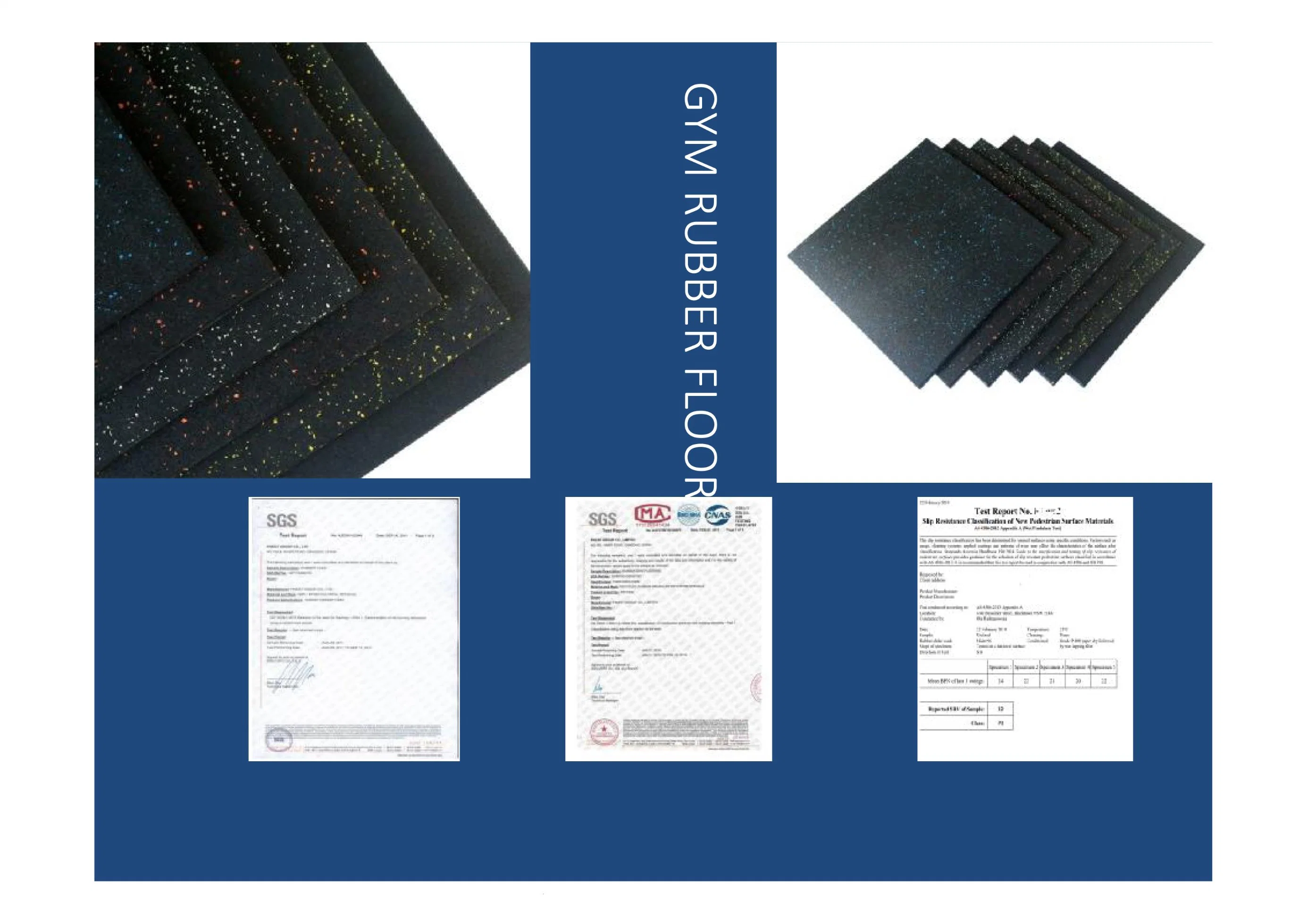 Factory Gym Rubber Mats Fitness Rubber Flooring Sheets with EPDM SGS Fire Rating Certificates