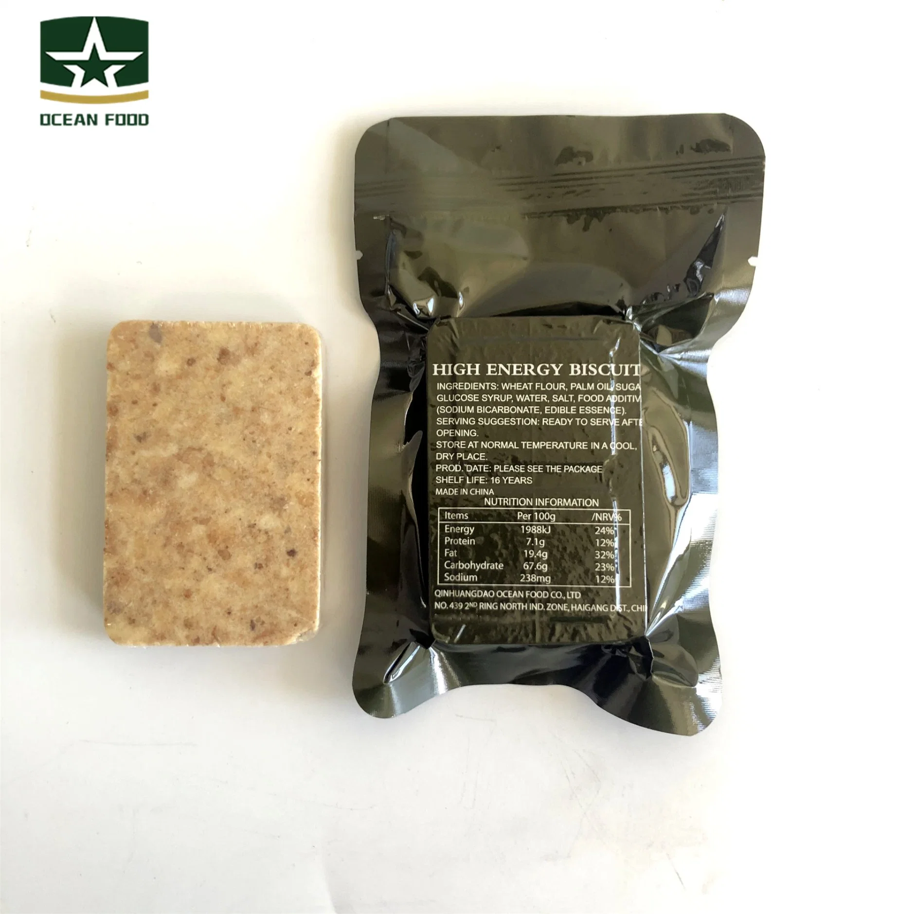 Galletas Civil instantánea militar 60g*180 sabor chocolate barras de alta energía