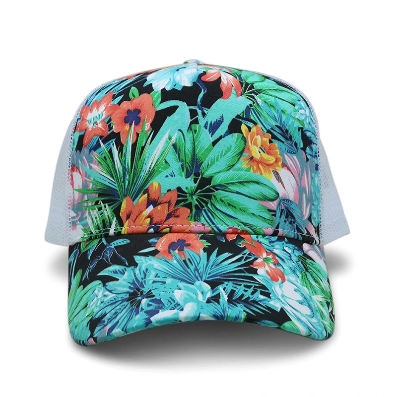 Poliéster/algodón personalizado Imprimir Sombrero Snapback Unisex de espuma de Gorra malla camionero tapa