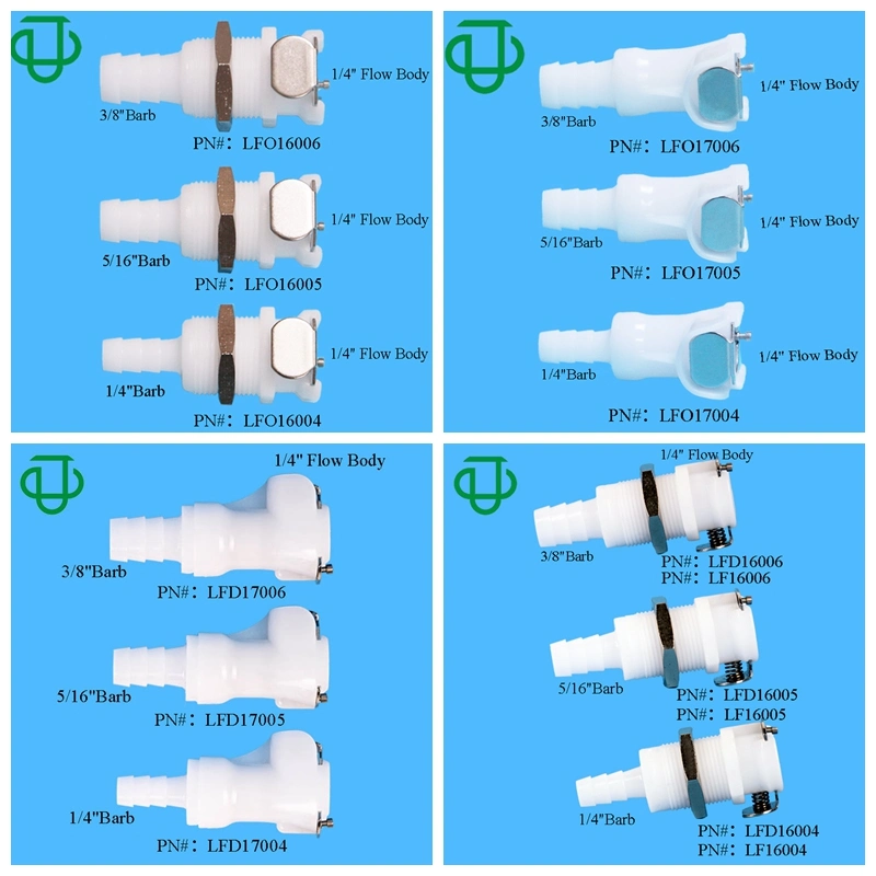 Plastic Shut -off Quick Release Connector Air Water Fuel in-Line Valved Male Connectors Quick Couplings