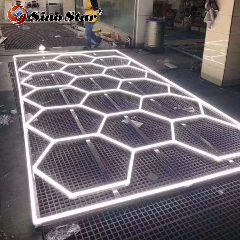 New Design Hexagonal Garage Lights Customized Hexagrid LED Lighting for Car Workshop and Office