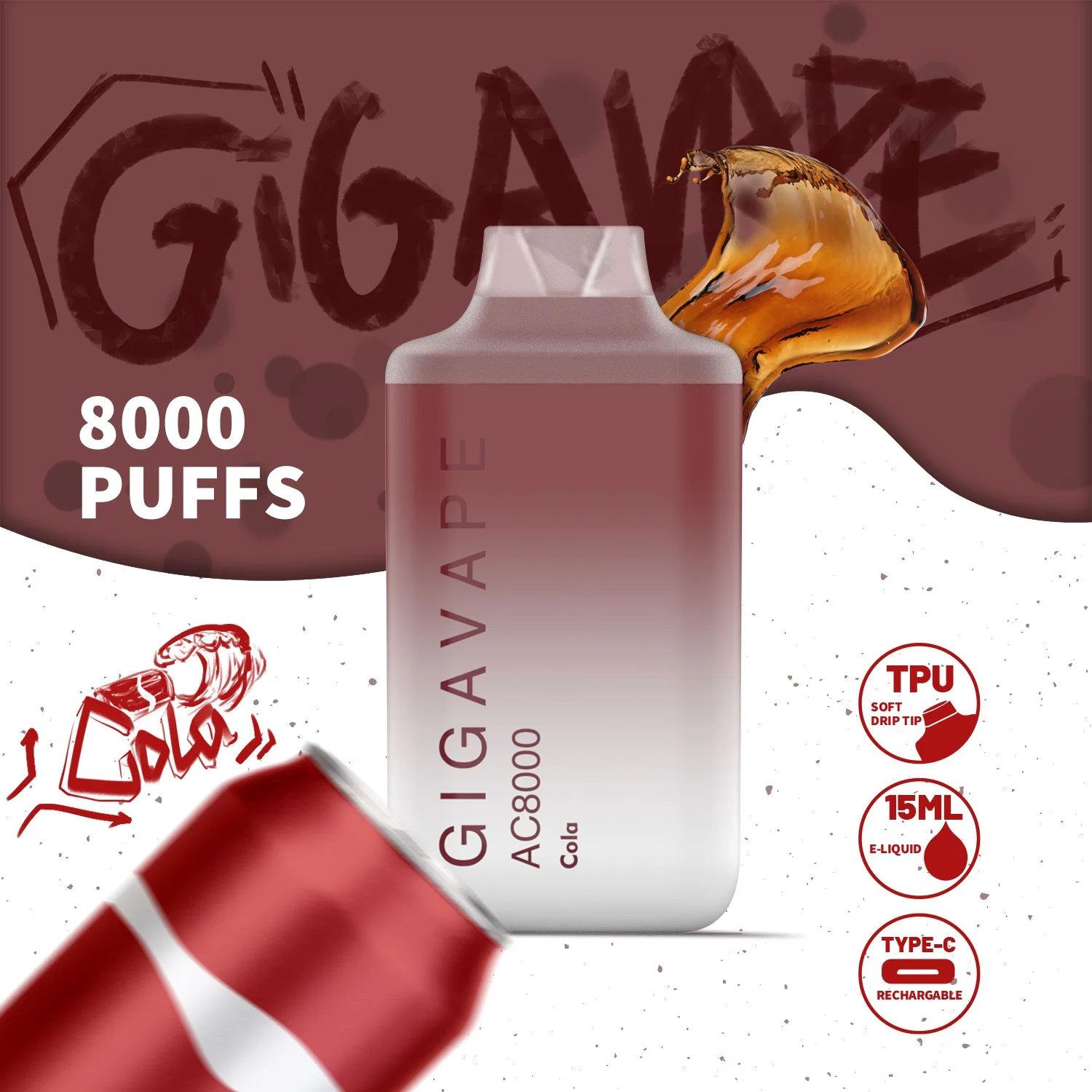 8000 Puffs 15ml Juice Wholesale/Supplier Disposable/Chargeable Vape