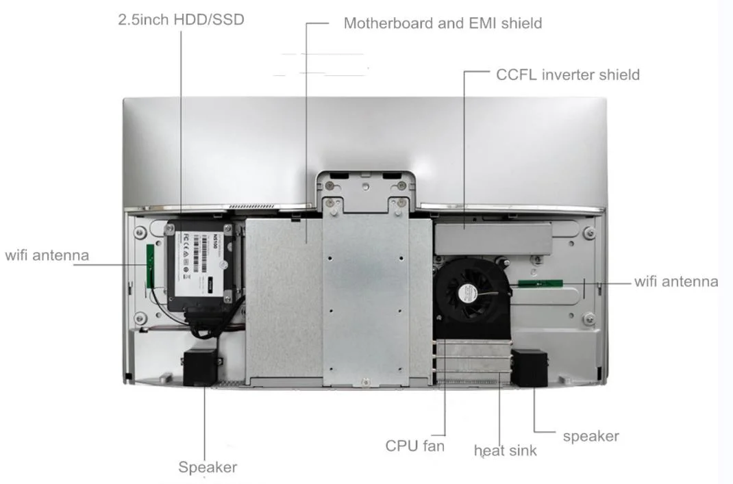 Wandong Desktop Monoblock tudo em um computador conjunto Barebone PC Io