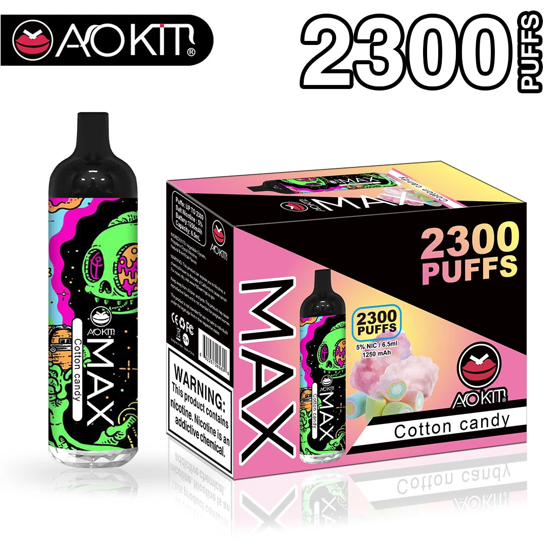 Aokit Max 2300 Puffs Disposable/Chargeable Vapes Wholesale/Supplier Disposable/Chargeable Vape Pen Shenzhen Manufacturer