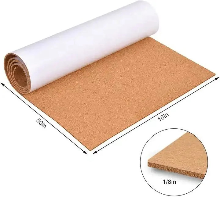 Self Adhesive Cork Rolls 1/8 Inch 3mm Eco-Friendly Thick Cork Boards for Walls Cork Rolls