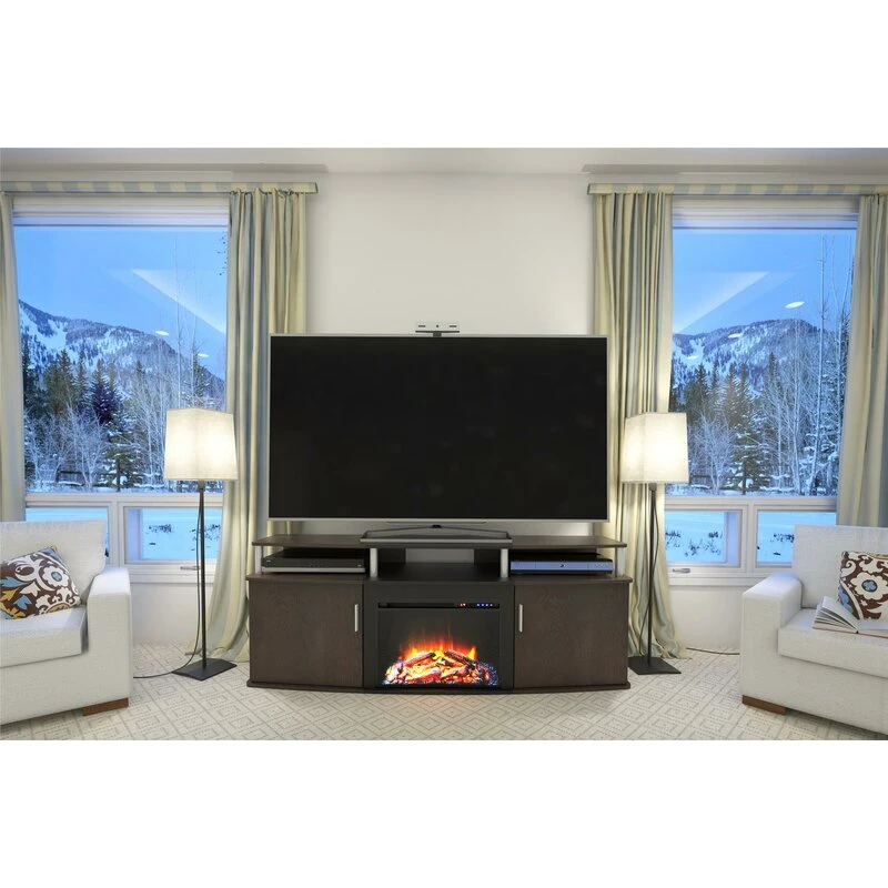 Adjustable Shelvestv Stand for Tvs up to 70" with Fireplace