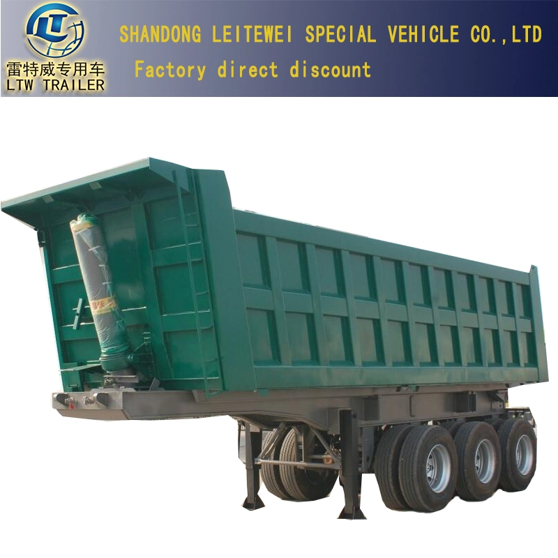 3 Axles Rear Tipper Hydraulic Cylinder 60 Ton Food Van Truck Dump Car Trailers Dump Trailer