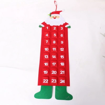 Yiwu Shuangyuan Sell Good Quality Christmas Festival 24days Felt Hanging Calendar