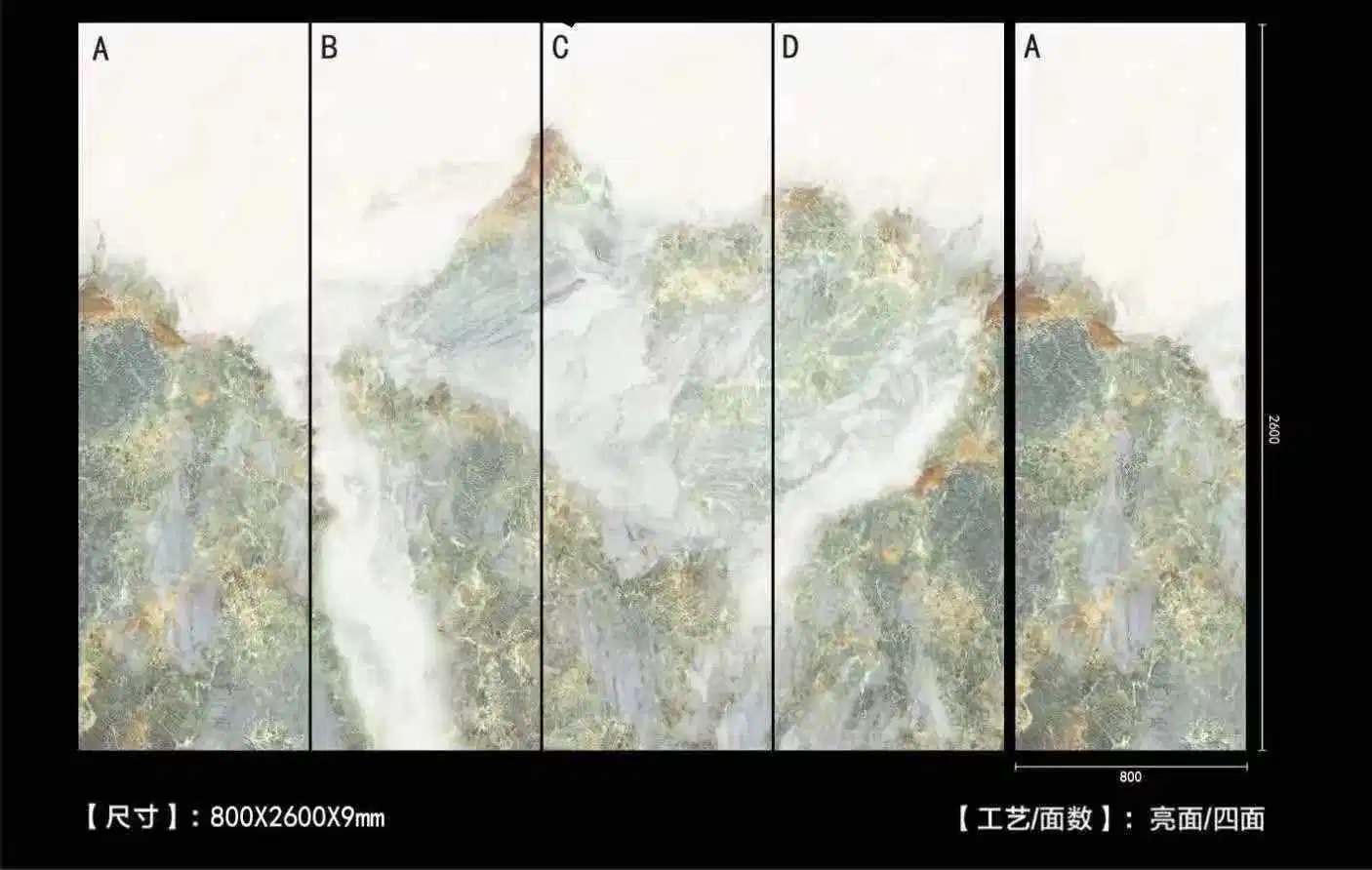 Pegar el panel de pared instalar 1.2*2.4m patrón personalizado resaltar Impresión 3D de mármol blanco decorativos de la Junta de UV