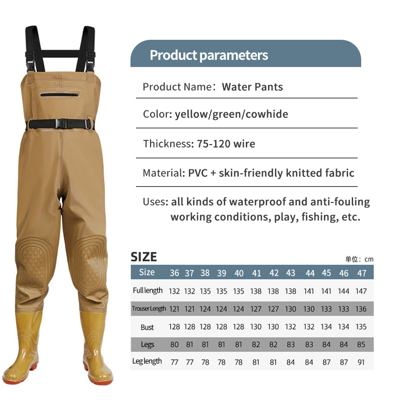 New PVC Fishing Chest Waders with Antislip Waterproof Thicken Oxford Sole