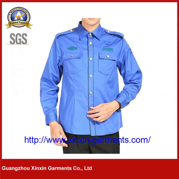 OEM Summer Blue Security Guard Uniform Military Police Uniform Work Wear Factory (W535)